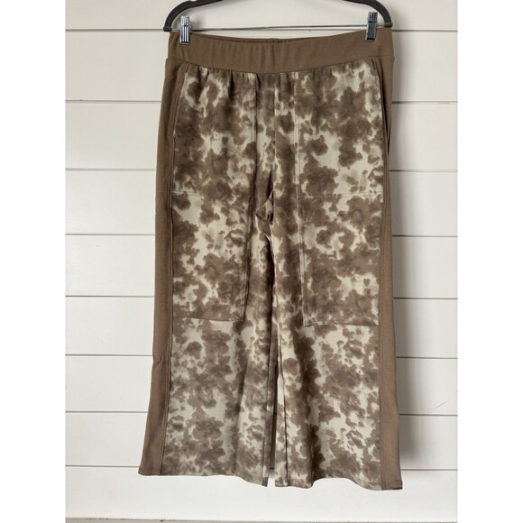 LOGO Life By Lori Goldstein Reg Waffle Knit Wide Leg Pant Cinder Size Medium - Picture 2 of 6